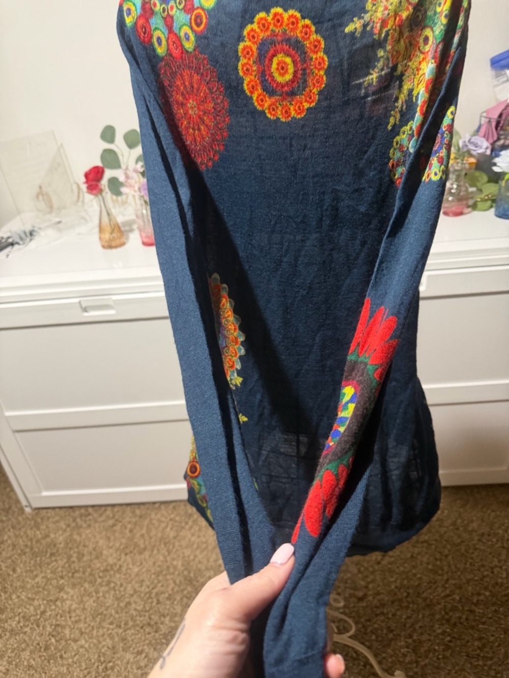Desigual Navy Multicolor Floral Turtleneck Tunic - Picture 9 of 9
